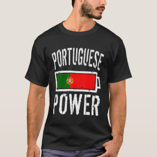 Portugal Vlag Portugees Stroombatterij Trots T-shi T-shirt