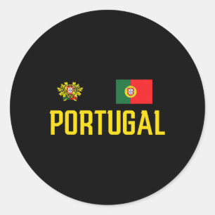 Portugal Vlag Portugese Voetbal Fan Mannen W Ronde Sticker