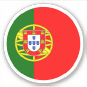 Portugal Vlag Ronde Sticker (Voorkant)