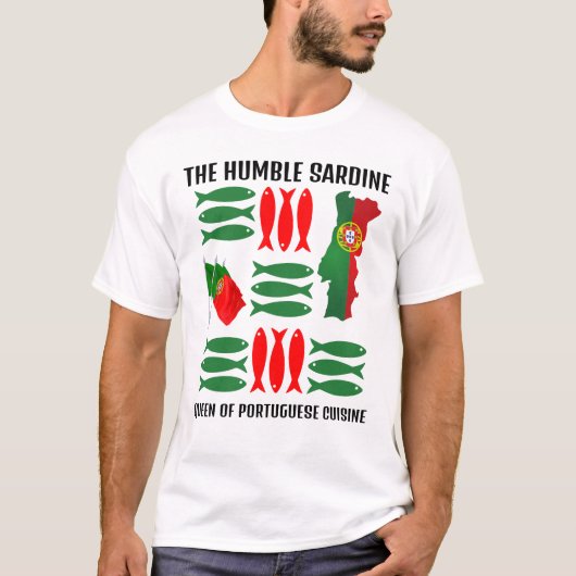 Portugal Vlag SARDINE Koningin van de Portugese ke T-shirt (Voorkant)