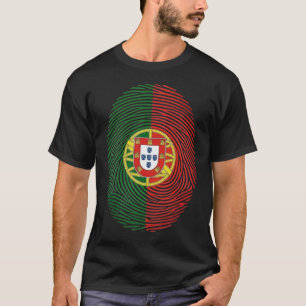 Portugal Vlag Vingerafdruk met Wapen T-Shirt