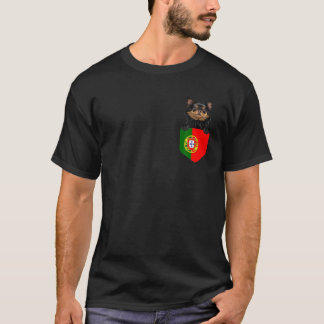 Portugal vlag zwarte Chihuahua dog op zak T-shirt