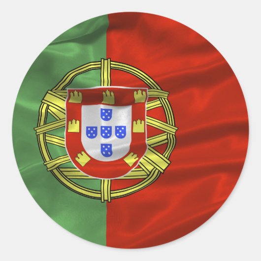 Portugal-vlaggen Ronde Sticker (Voorkant)