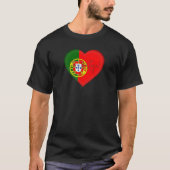 Portugal Vlaggenkleurstoffen Hart T-Shirt (Voorkant)