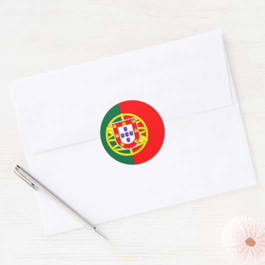 portugal - vlaggensymbool ronde sticker (Envelop)