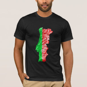 Portugal Vlagkleur Kaart T-Shirt