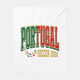 Portugal Voetbal 2026 Voetbal Vet Land Typografie Fleece Deken