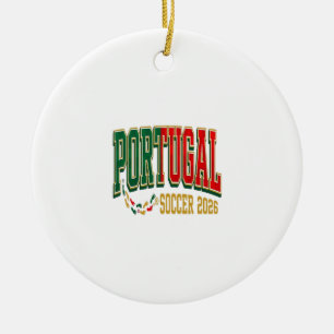 Portugal Voetbal 2026 Voetbal Vet Land Typografie Keramisch Ornament