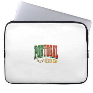 Portugal Voetbal 2026 Voetbal Vet Land Typografie Laptop Sleeve