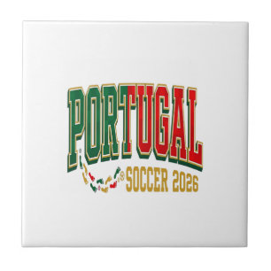 Portugal Voetbal 2026 Voetbal Vet Land Typografie Tegeltje