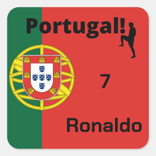 Portugal Voetbal, aanpasbaar Vierkante Sticker (Voorkant)