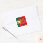 Portugal Voetbal, aanpasbaar Vierkante Sticker (Envelop)