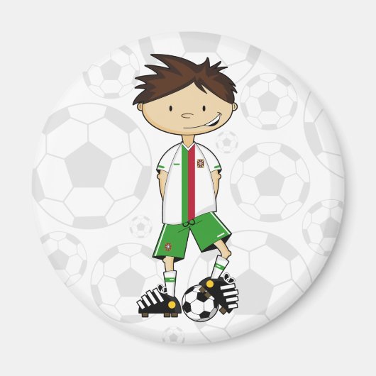 Portugal Voetbal Jongen Magneet (Voorkant)