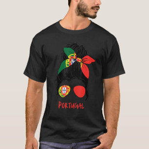 Portugal Voetbal Vlag Rommelige Knot T-shirt