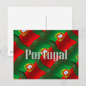 Portugal Waving Flag Briefkaart (Voorkant / Achterkant)
