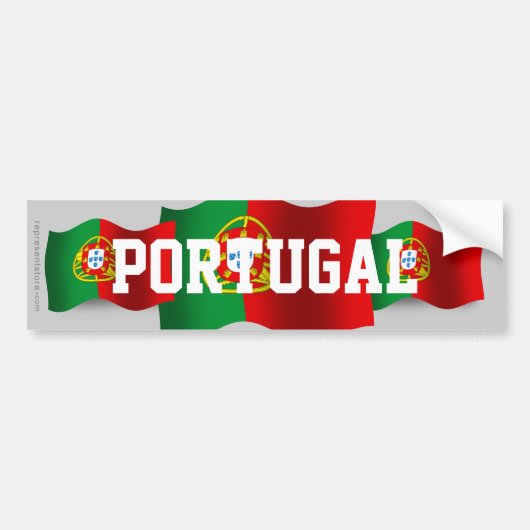 Portugal Waving Flag Bumpersticker (Voorkant)