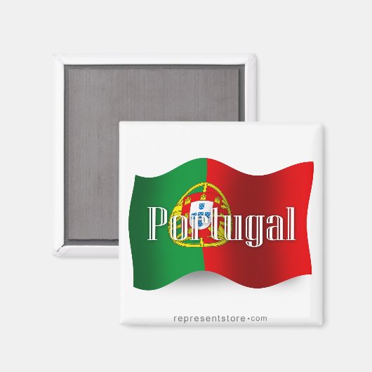 Portugal Waving Flag Magneet (Voorkant / Achterkant)