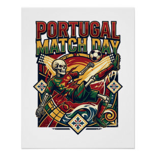 Portugal Wedstrijddag Skelet Aanvaller Naties Land Perfect Poster