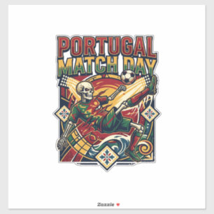 Portugal Wedstrijddag Skelet Aanvaller Naties Land Sticker