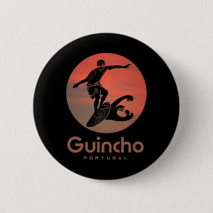 Portugal Windsurfen Surfen Surfers Praia Do Guin Ronde Button 5,7 Cm