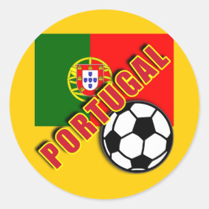 PORTUGAL World Soccer Fan Tshirts Ronde Sticker