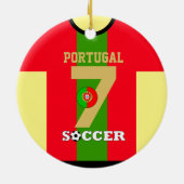 Portugal World Soccer Jersey Ornament (Achterkant)