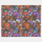 Portugees abstracte volkskunst fleece deken (Voorkant (Horizontaal))