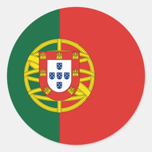 Portugees afgeronde vlag stickers (Voorkant)