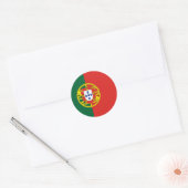 Portugees afgeronde vlag stickers (Envelop)