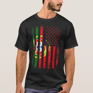 Portugees Amerikaans Vlag Portugal Amerika Pride H T-shirt