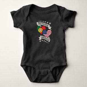 Portugees-Amerikaanse Hart Vlaggen Portugal Amerik Romper