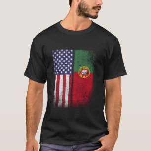 Portugees Amerikaanse vlag Portugal Verenigde Stat T-shirt