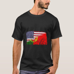 Portugees Amerikaanse vlag VS Luso Amerikaanse vla T-shirt