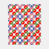 Portugees Amerikaanse vlaggen Fleece Deken (Voorkant)