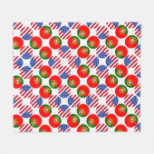 Portugees Amerikaanse vlaggen Fleece Deken (Voorkant (Horizontaal))