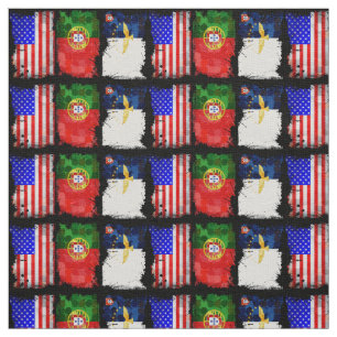Portugees Amerikaanse vlaggen Stof