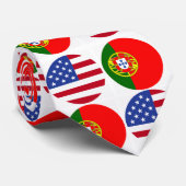 Portugees Amerikaanse vlaggen Stropdas (Opgerold)