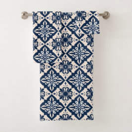 Portugees Azulejo Blauw en Wit Bad Handdoek