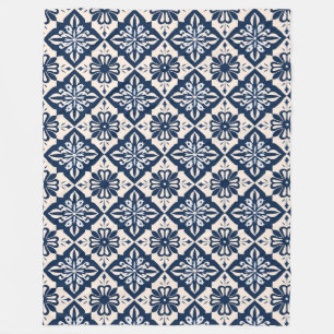 Portugees Azulejo Blauw en Wit Fleece Deken