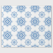  Portugees Azulejo BLUE Tile Pattern Cadeaupapier (Vlak)