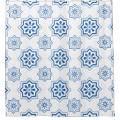  Portugees Azulejo BLUE Tile Pattern Douchegordijn (Voorkant)