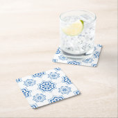  Portugees Azulejo BLUE Tile Pattern Kartonnen Onderzetters (Insitu)