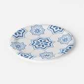 Portugees Azulejo BLUE Tile Pattern Papieren Bordje (Gekanteld)