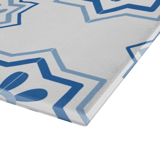  Portugees Azulejo BLUE Tile Pattern Snijplank (Hoek)