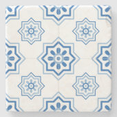  Portugees Azulejo BLUE Tile Pattern Stenen Onderzetter (Voorkant)