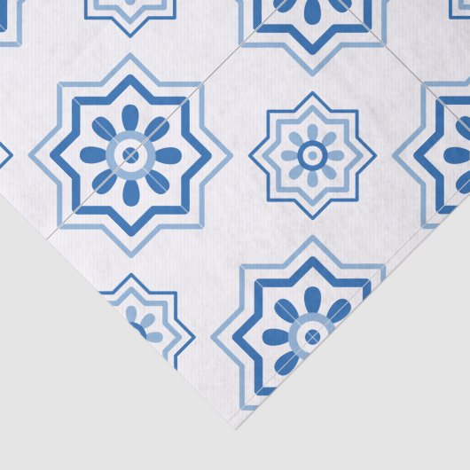  Portugees Azulejo BLUE Tile Pattern Tissuepapier (Detail)