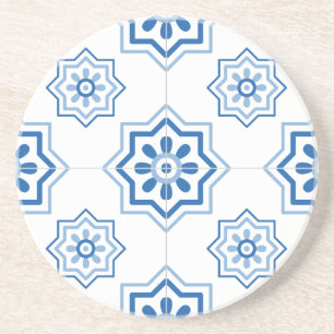 Portugees Azulejo BLUE Tile Pattern Zandsteen Onderzetter