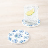  Portugees Azulejo BLUE Tile Pattern Zandsteen Onderzetter (Zijkant)