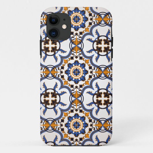 Portugees Azulejo Blue Yellow Pattern Case-Mate iPhone Case (Achterkant)