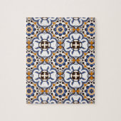  Portugees Azulejo Blue Yellow Pattern Legpuzzel (Verticaal)